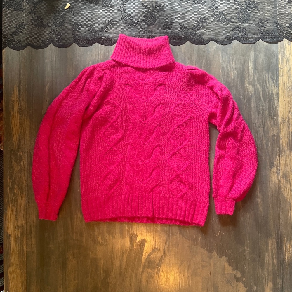 Elegant Fuchsia Turtleneck Sweater